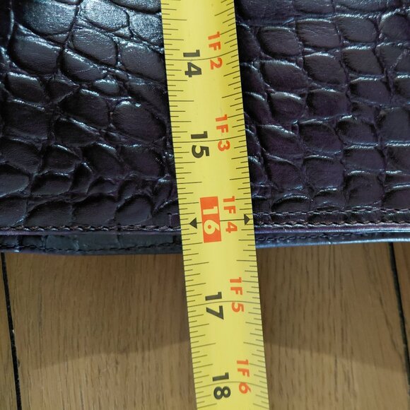 Michael Rome Designs Purple Genuine Leather Shoulder Bag Purse - Picture 3 of 6